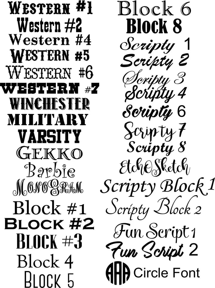 Choose your font in the order menu.