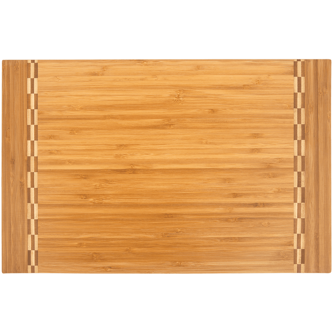 Bamboo Cutting Board with Butcher Block Inlay