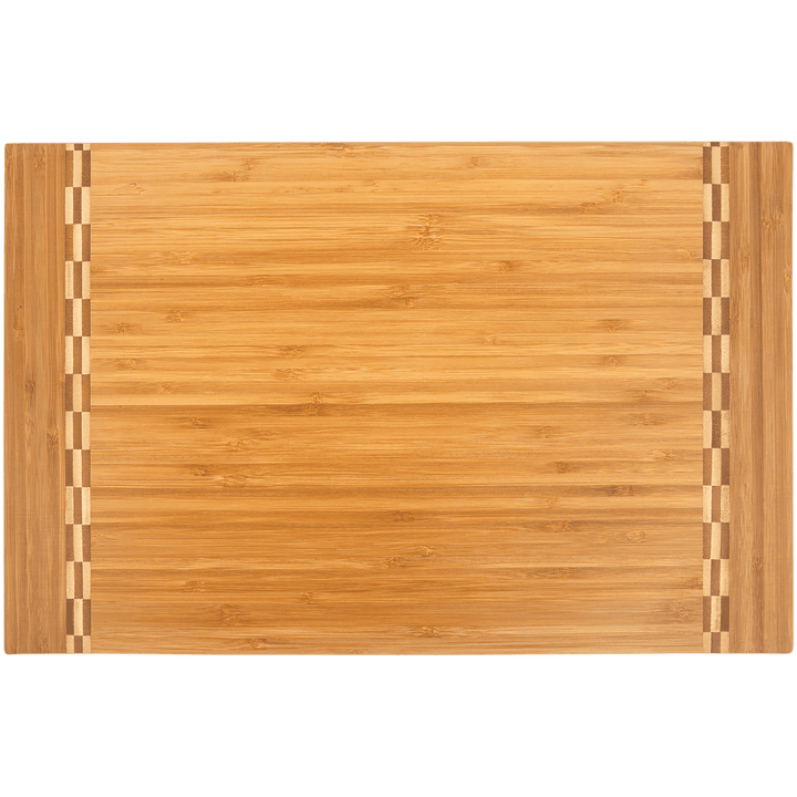 Bamboo Cutting Board with Butcher Block Inlay