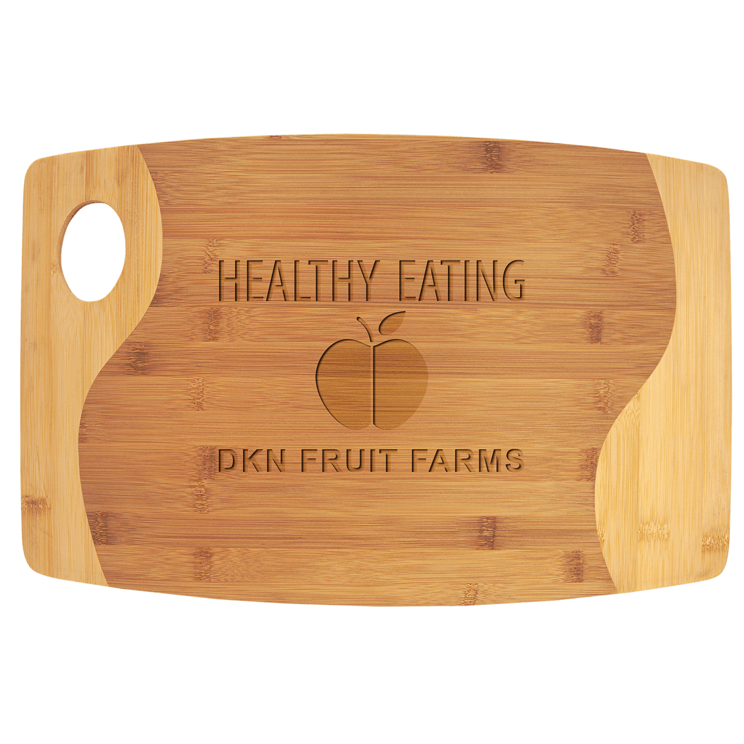 Bamboo Two Tone Cutting Board with Handle
