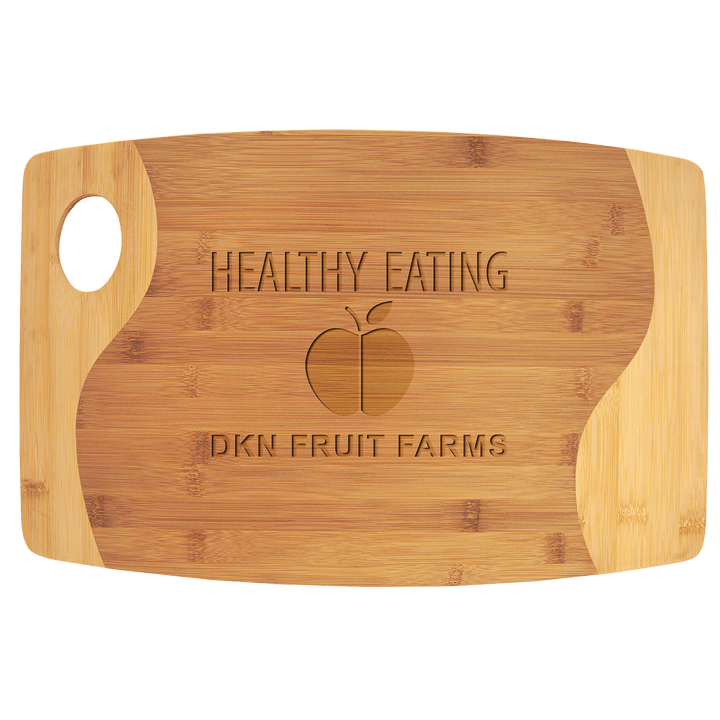 Bamboo Two Tone Cutting Board with Handle
