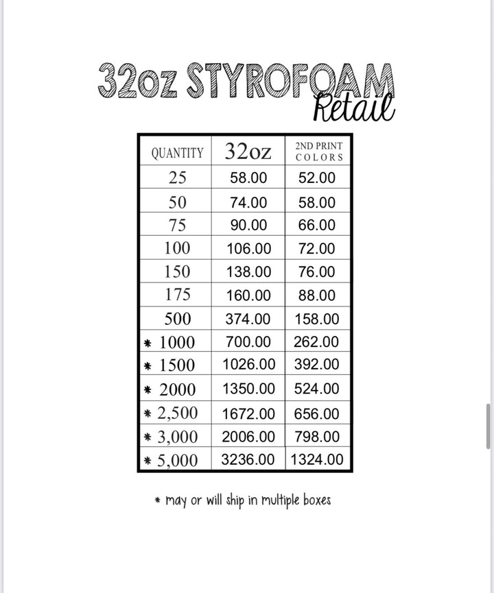 Custom Styrofoam Cups