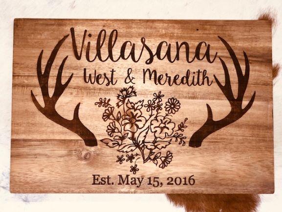 Laser Engraved Personalized Monogrammed Deer buy Antler Cutting Board FREE Personalization