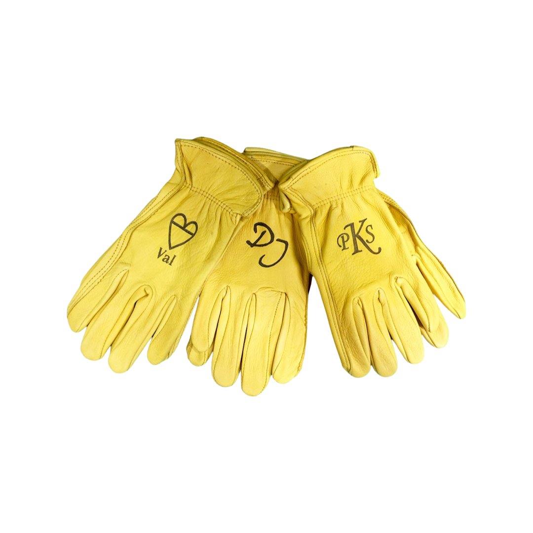 Personalized leather work gloves hotsell